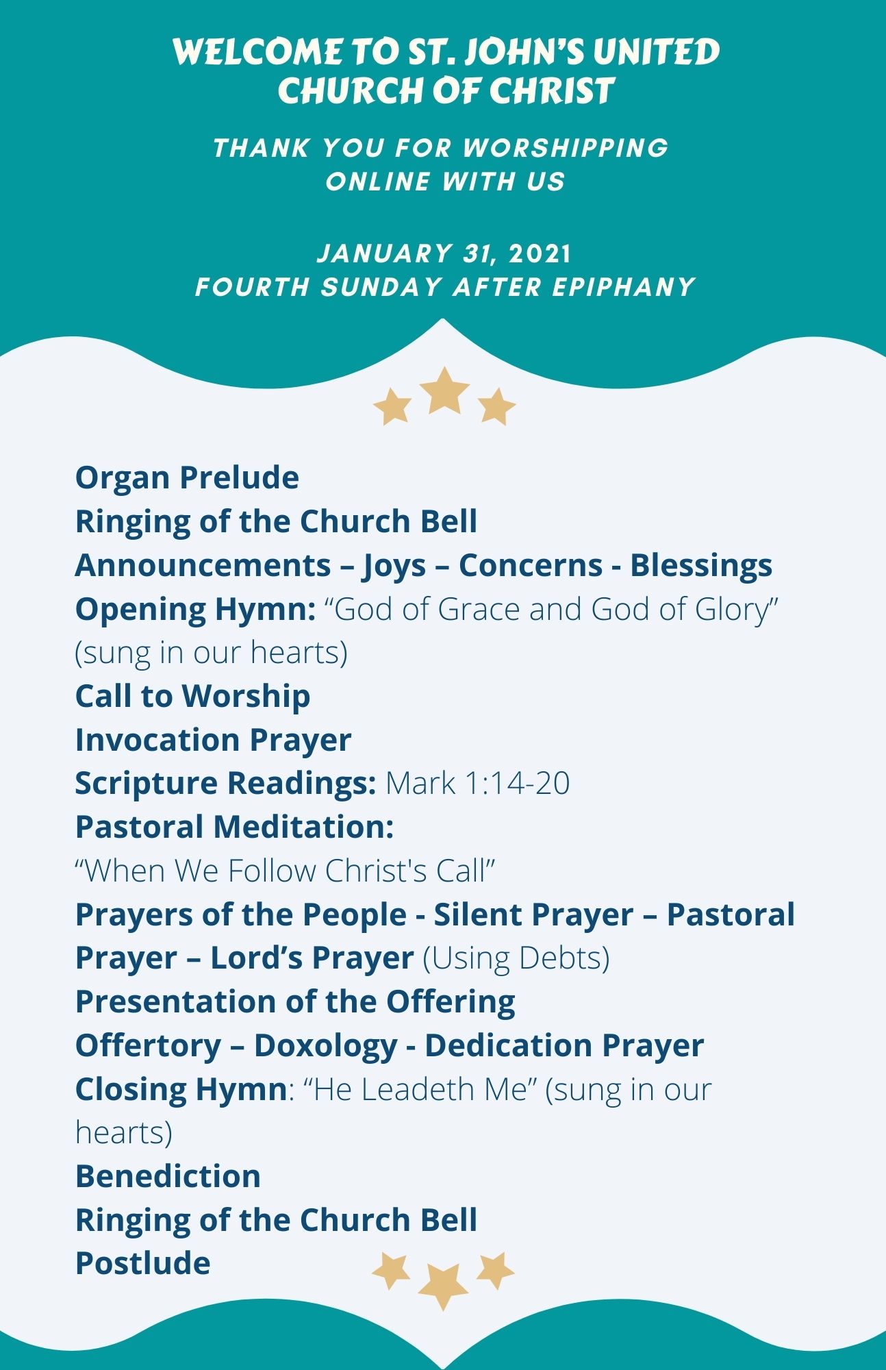 Online Order of Worship-2021-01-31
