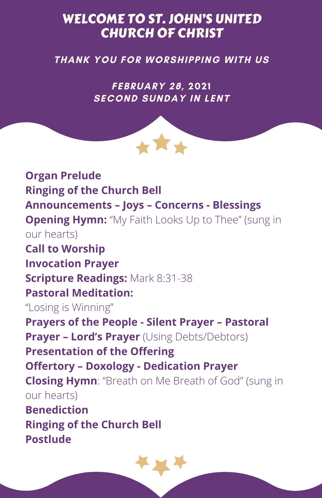 Online Order of Worship-2021-02-28