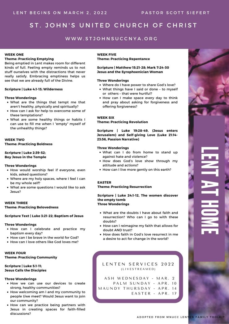 Flyer Season of Lent 2022